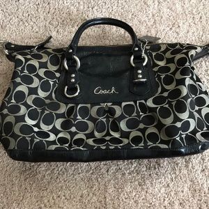 Authentic signature canvas Coach bag purse